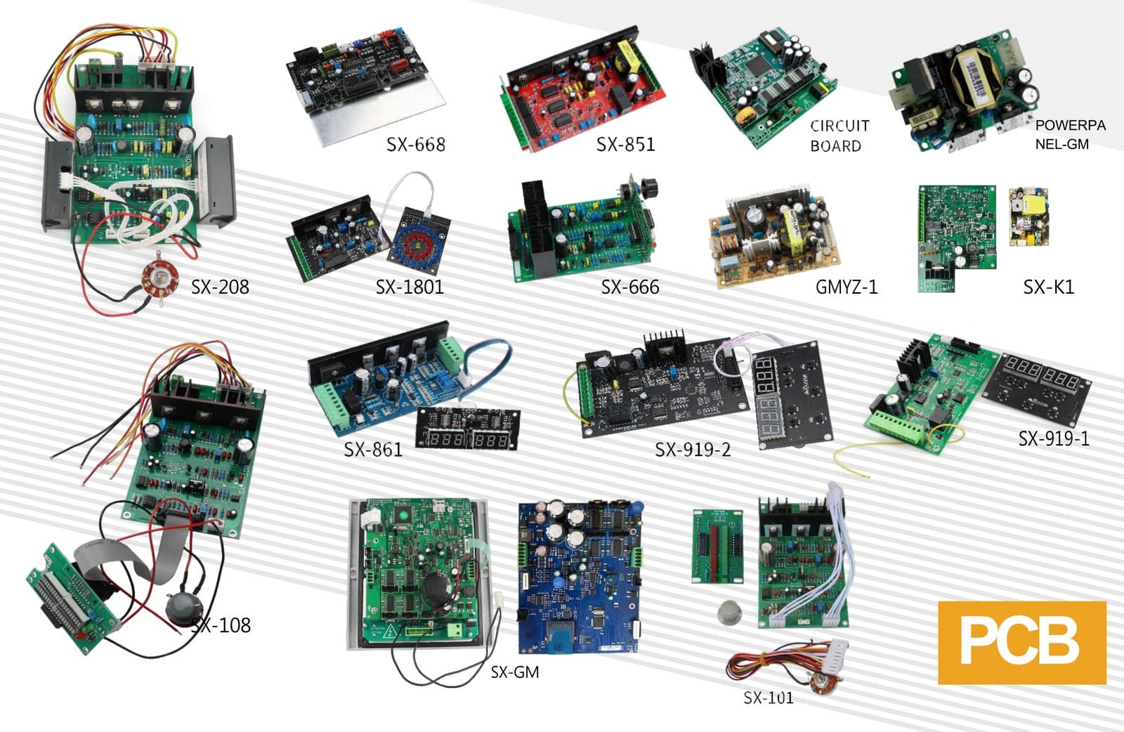 Range of powder coating machine PCBs