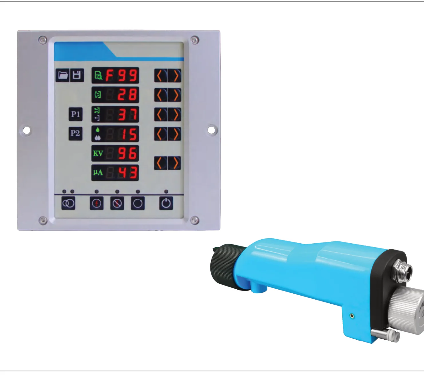 Automatic liquid electrostatic spray gun with controller