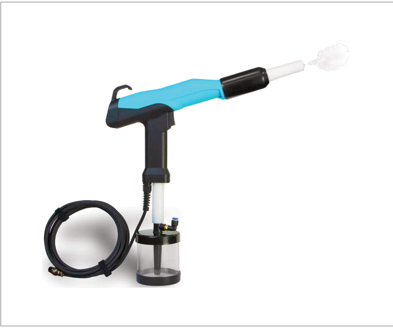 Laboratory powder electrostatic spray gun with powder cup
