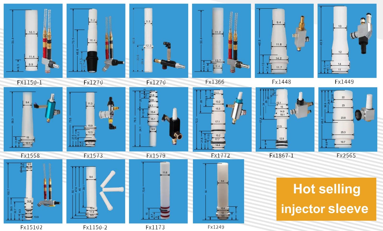 Fx series injector sleeves with injectors