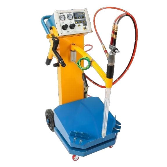 KBE-K1 powder coating machine with inclined vibration cart